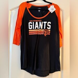 San Francisco Giants Women's Raglan Tee - Black & Orange